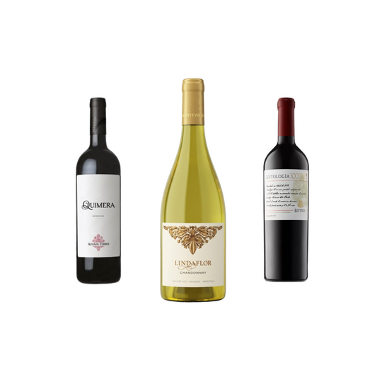 Selección 2 Blend & 1 Chardonnay: 1 Achaval Quimera Blend 2017 (5 Cepas) + 1 Lindaflor Chardonnay 2021 + 1 Rutini Antologia XXXVIII Blend (95P)