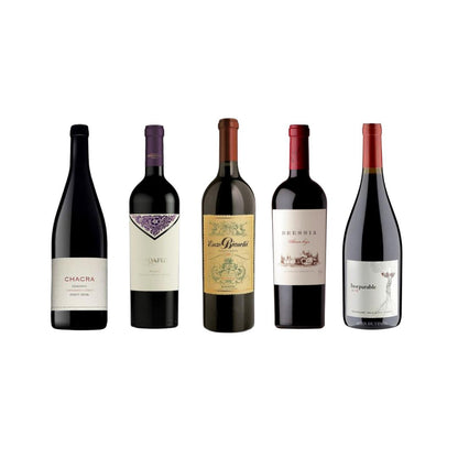 Colección Grandes Vinos + Regalo: 1 Enzo Gran Corte 2019 + 1 Lindaflor Malbec (2016) + 1 Última Hoja Malbec 2020 + 1 Chacra 55 Pinot (97P) + 1 Perse Inseparable Malbec + 1 Zuccardi Coratina DE REGALO