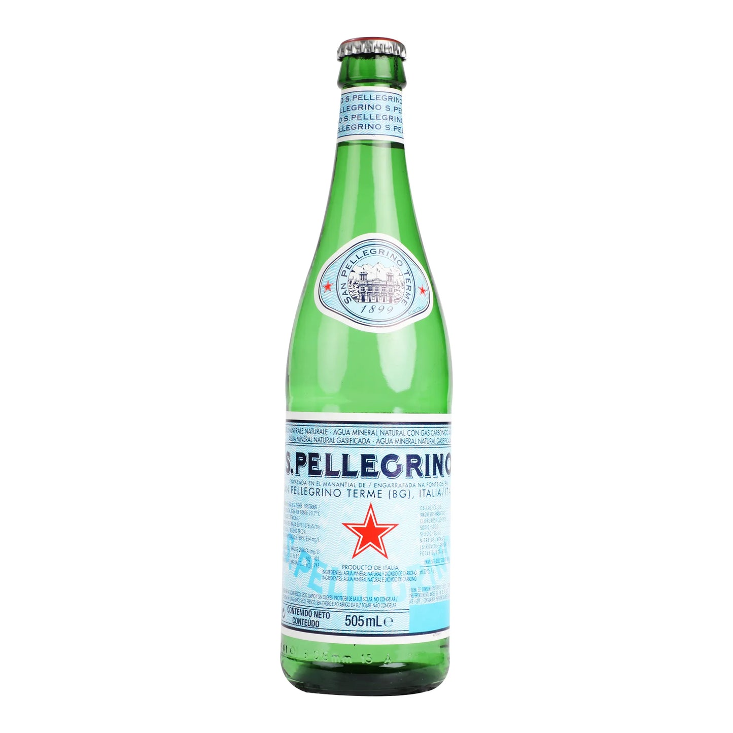 San Pellegrino Vidrio Gasificada 505ML x24 Unidades